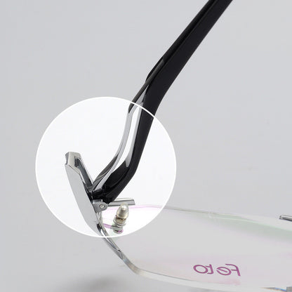 Glasses Frame Rimless Pure Titanium Glasses Frame Women