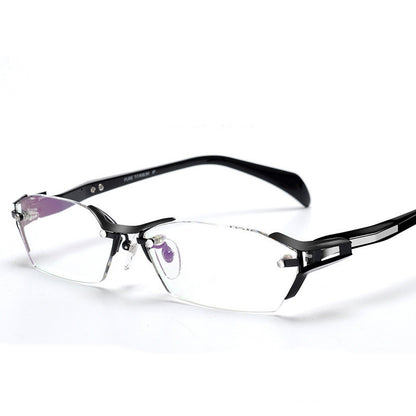 Glasses Frame Rimless Pure Titanium Glasses Frame Women